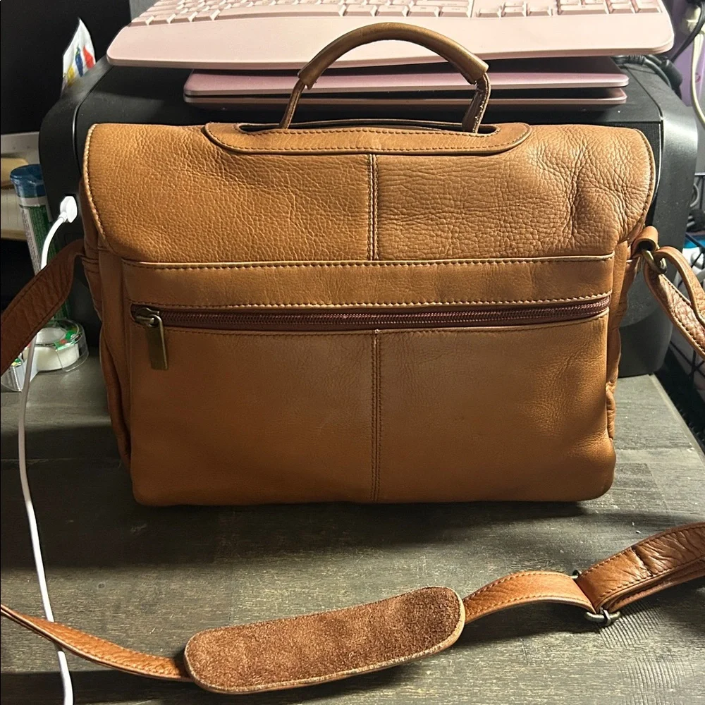 David King &‎ Co 163 Letter Size Porthole Briefcase in Tan Genuine Leather